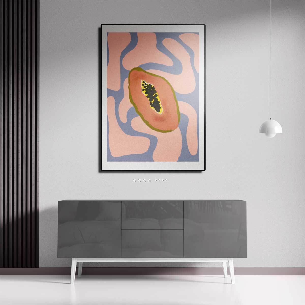 Kleurrijke Papaya Droom Kunstwerk-canvas-dibond-plexiglas-wanddecoratie-WallArtistic