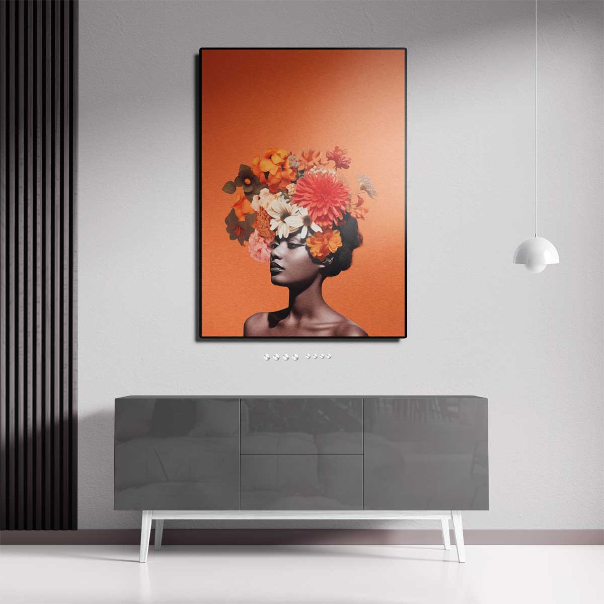 Bloemenfantasie Portret Kunstwerk-canvas-dibond-plexiglas-wanddecoratie-WallArtistic