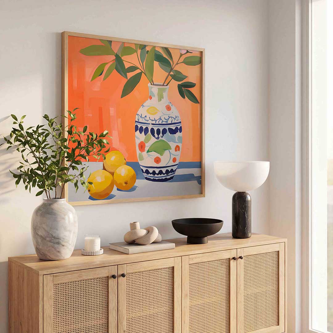 Vazen en citroenen Poster