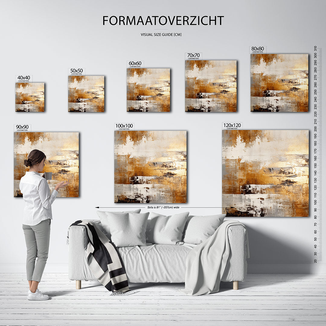 Gelaagde kleurencompositie Kunstwerk