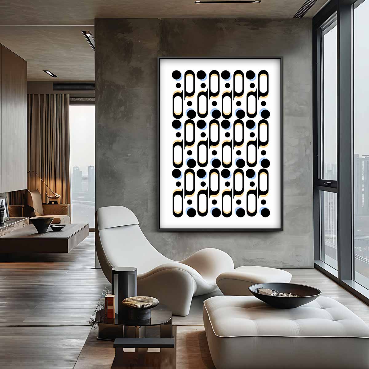 Modern Grafisch Patroon Kunstwerk-canvas-dibond-plexiglas-wanddecoratie-WallArtistic