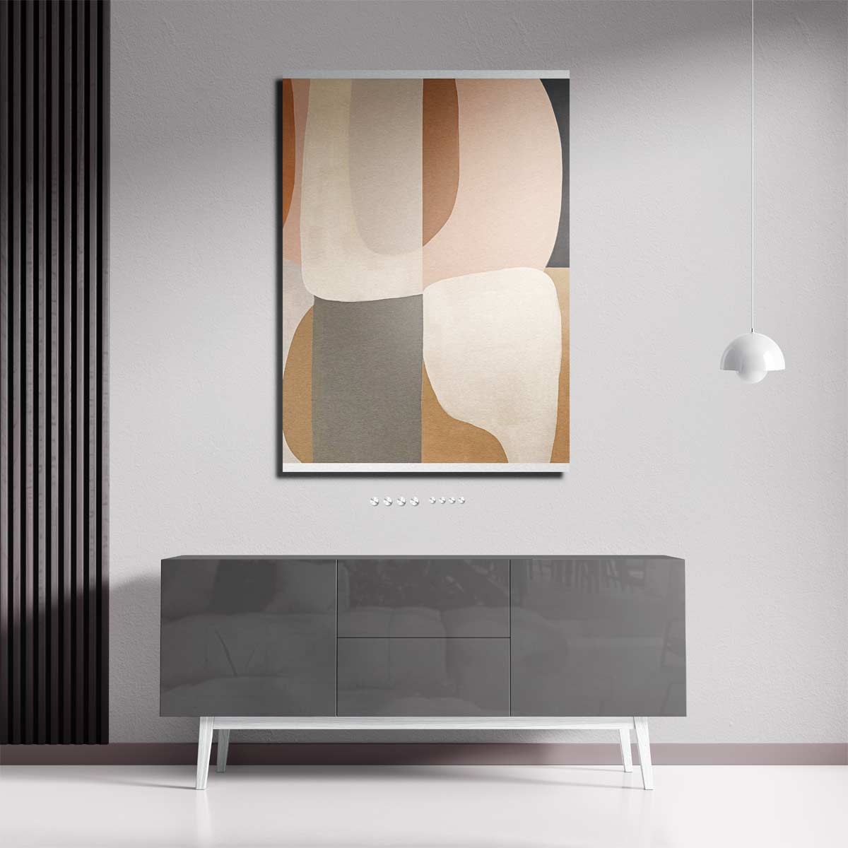 Warm Elegantie Abstract Schilderij Kunstwerk-canvas-dibond-plexiglas-wanddecoratie-WallArtistic