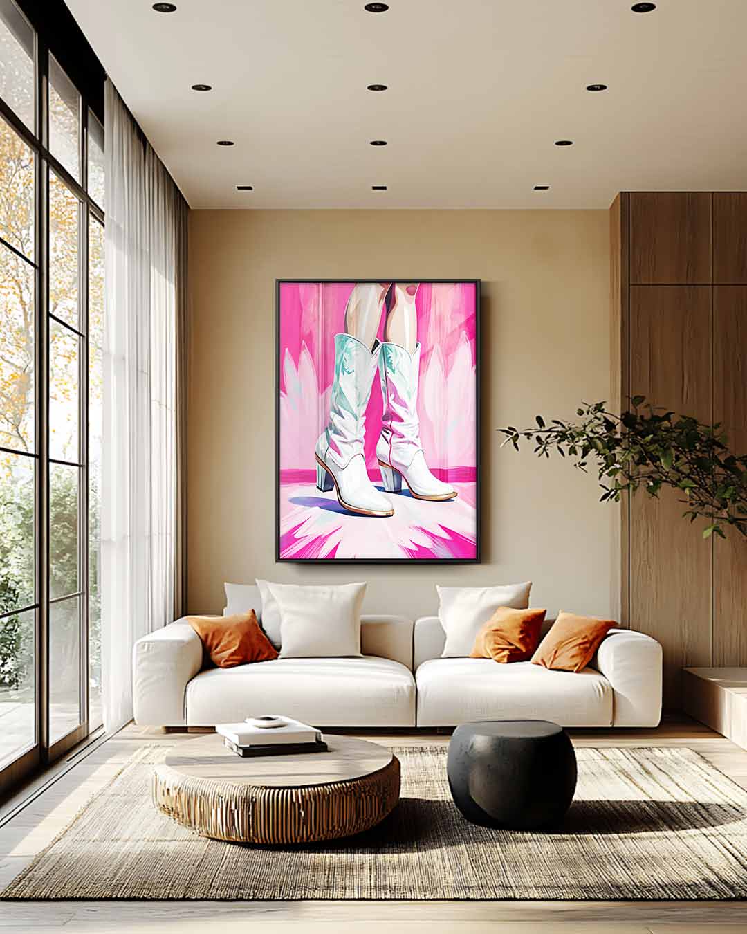 Glanzende Westerse Laarzen Kunstwerk-canvas-dibond-plexiglas-wanddecoratie-WallArtistic