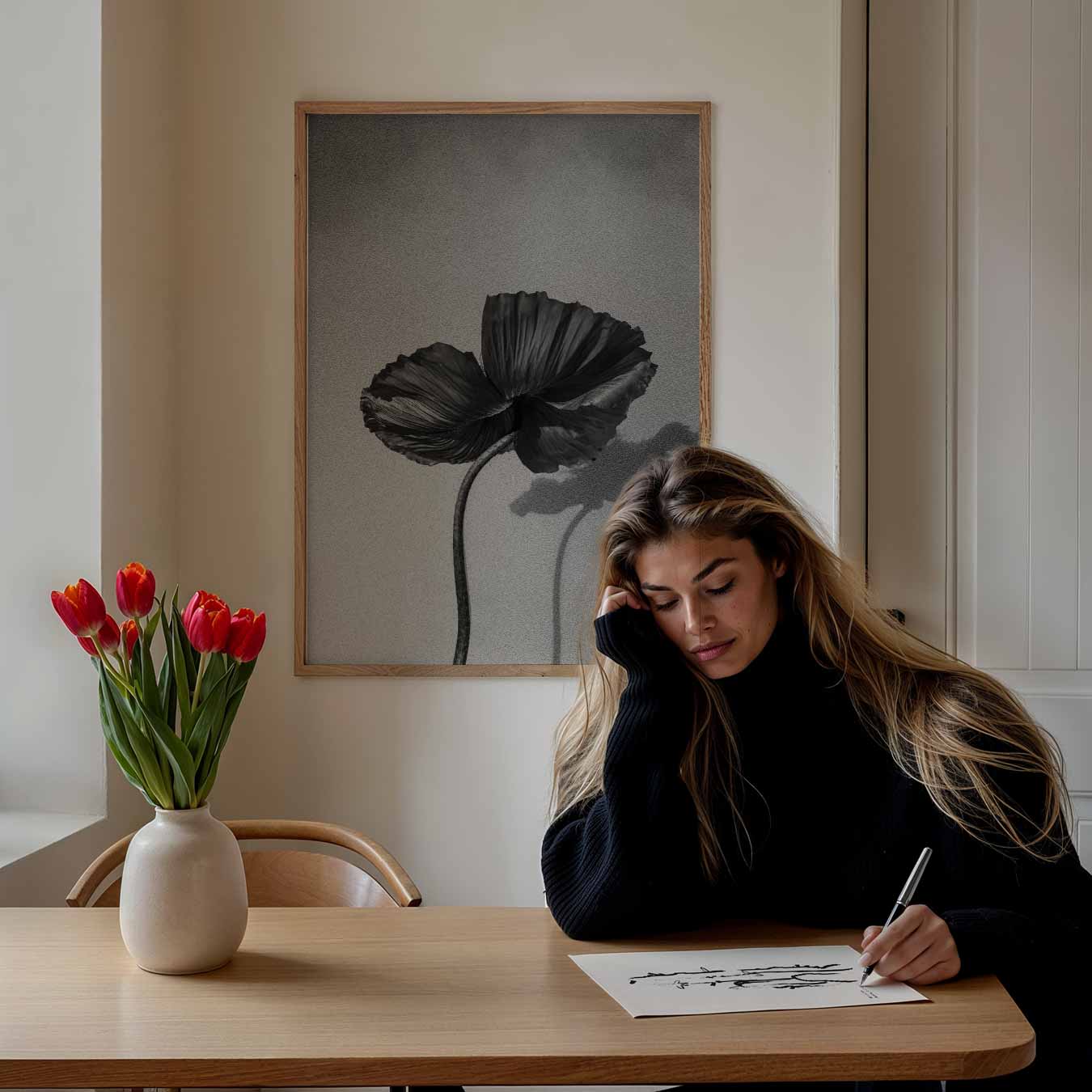 Black Flower Poster-WallArtistic