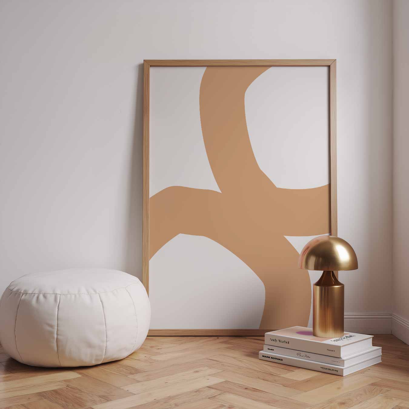 Zachte Beige Abstractie Poster