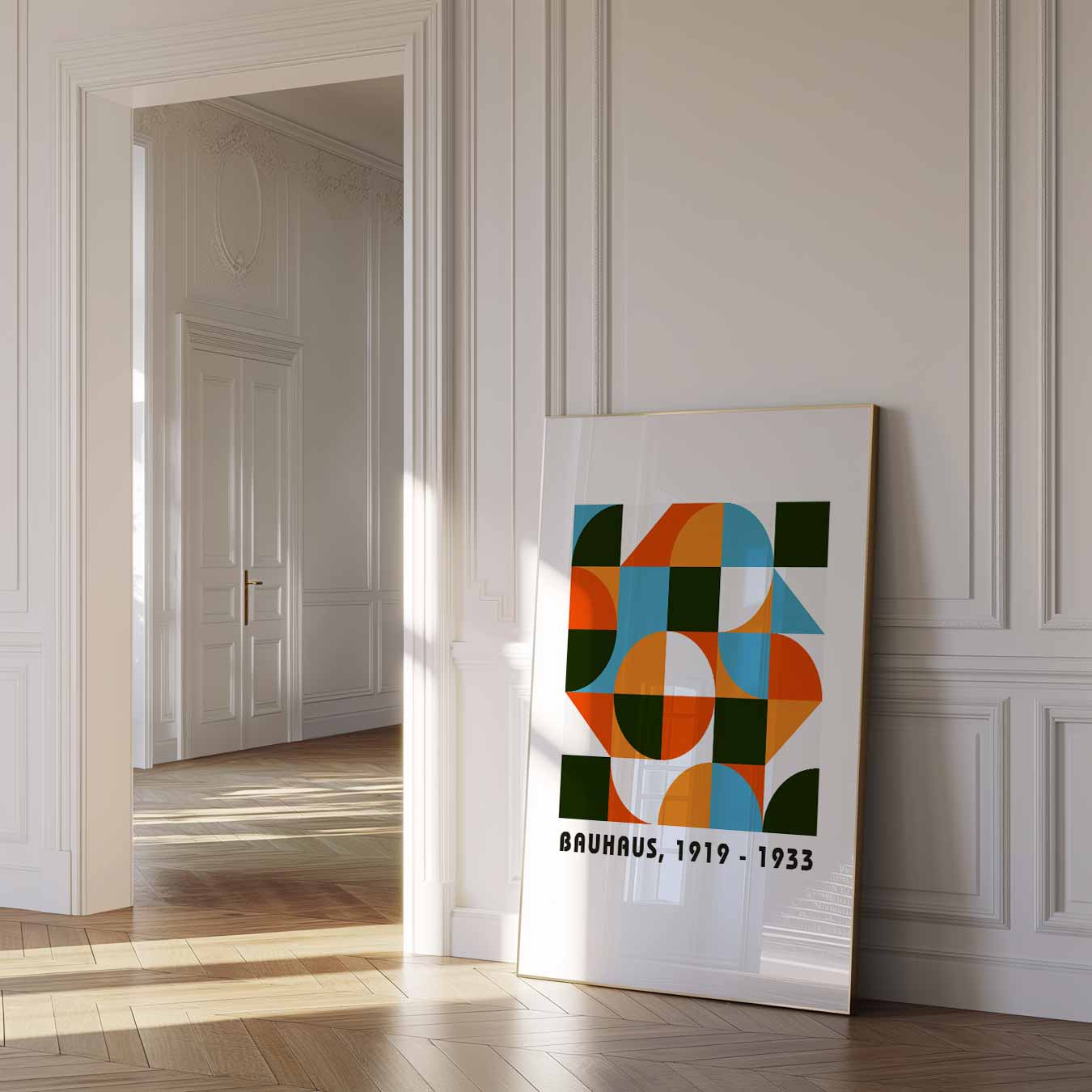 Bauhaus Stijlvol Vormenpatroon Poster-WallArtistic