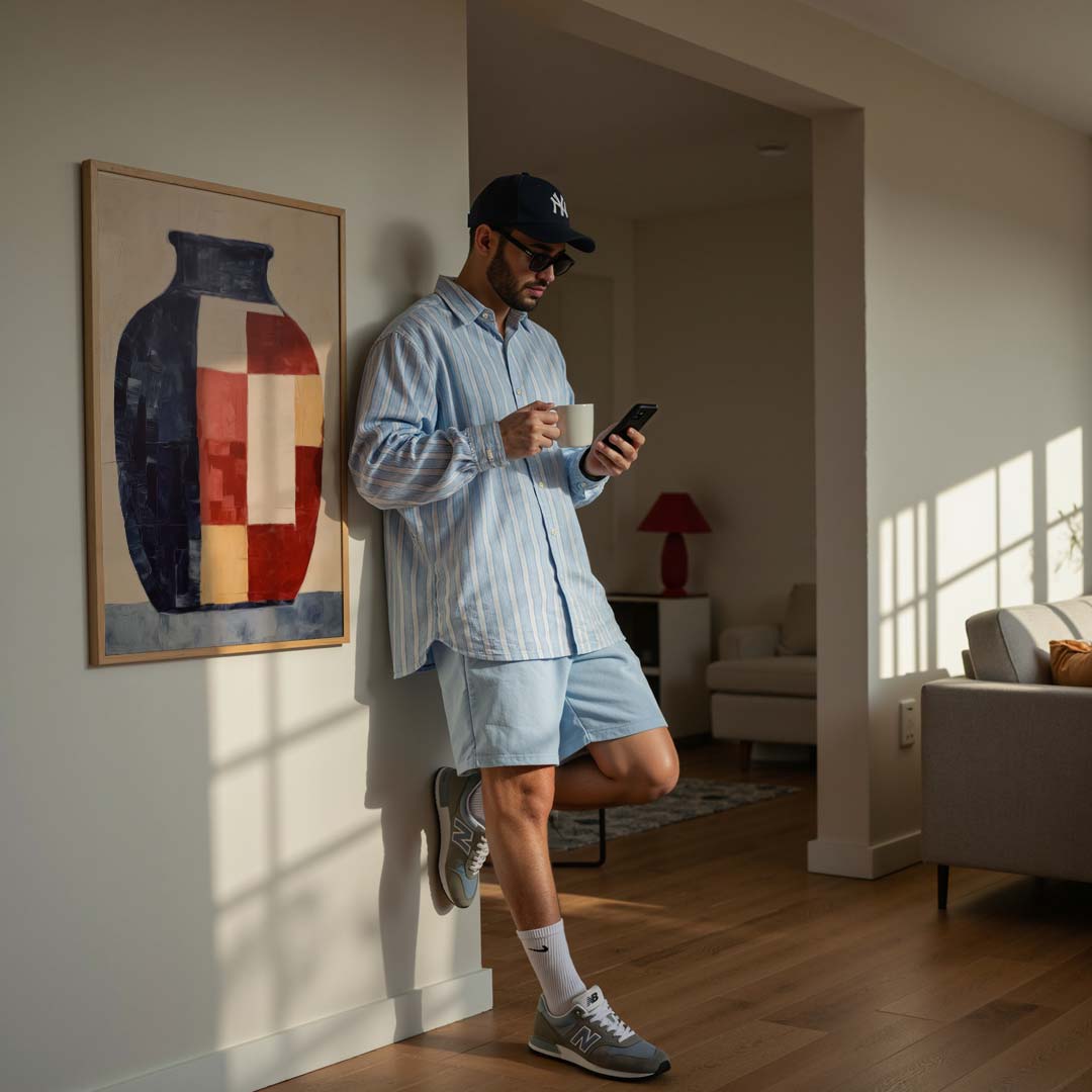 Abstracte Geometrische Vaas Poster-WallArtistic