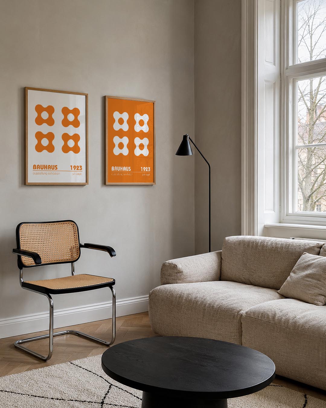Oranje vormenspel Posterset