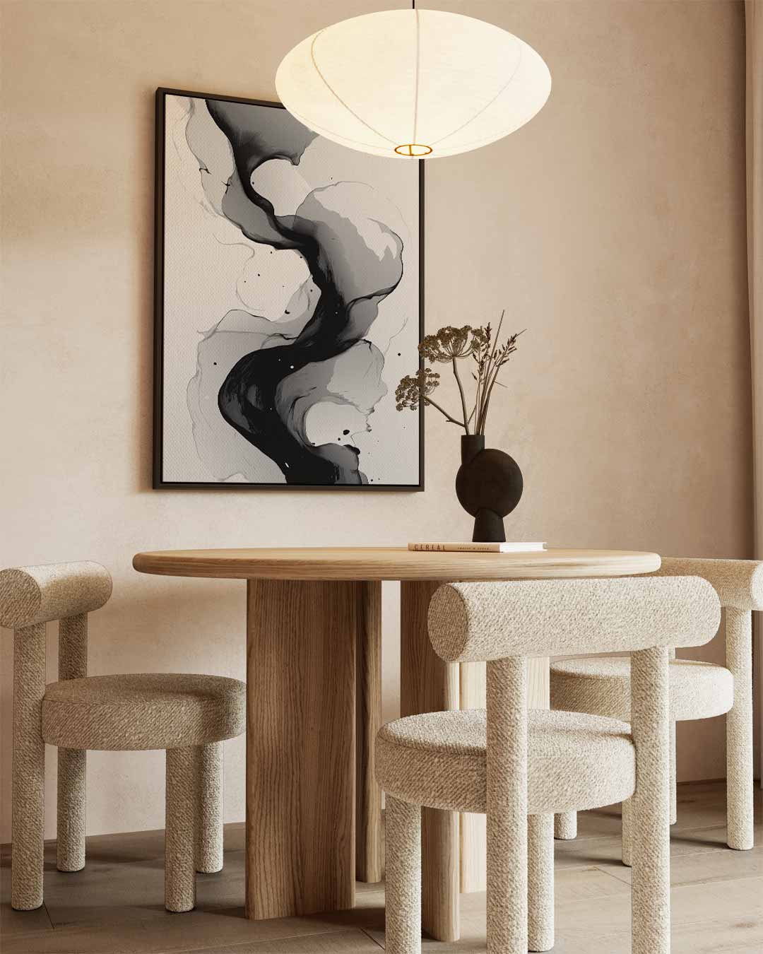 Stromende Zwart-Wit Golf Kunstwerk-canvas-dibond-plexiglas-wanddecoratie-WallArtistic