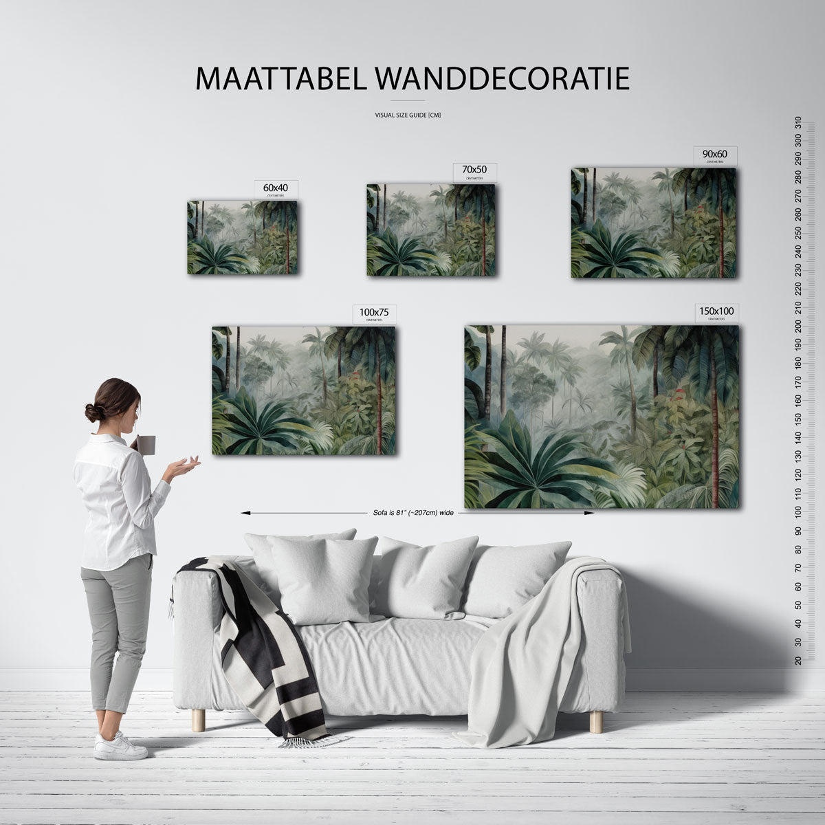 Tropisch bladlandschap Kunstwerk