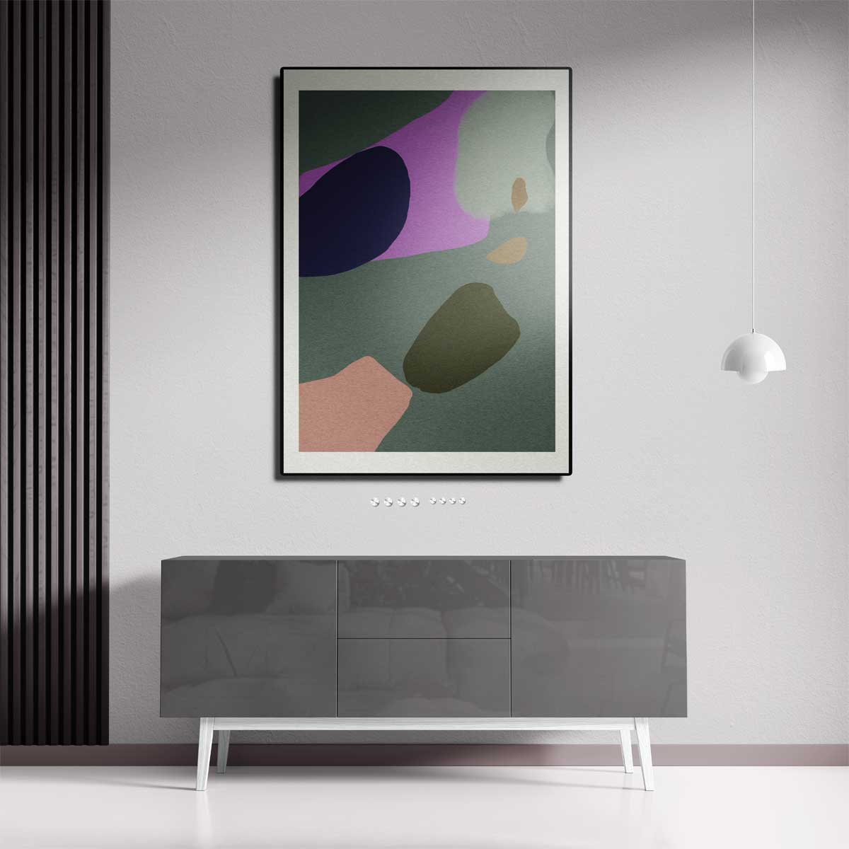 Kleurrijke Abstracte Vormen Kunstwerk-canvas-dibond-plexiglas-wanddecoratie-WallArtistic