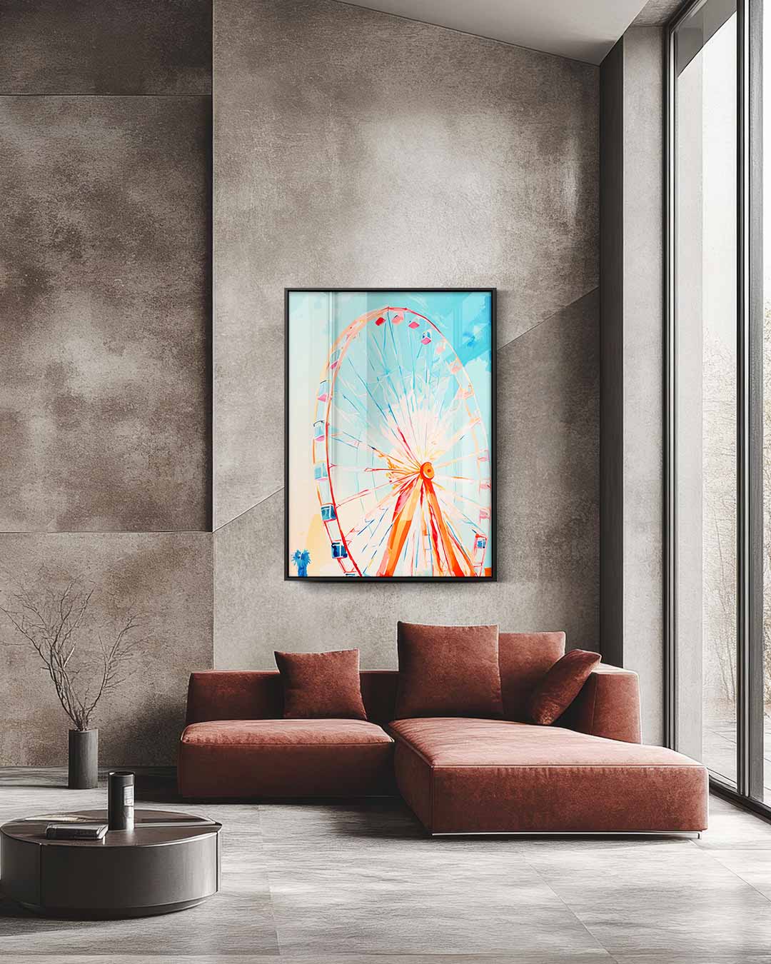 Kleurrijke Reuzenrad Droom Kunstwerk-canvas-dibond-plexiglas-wanddecoratie-WallArtistic