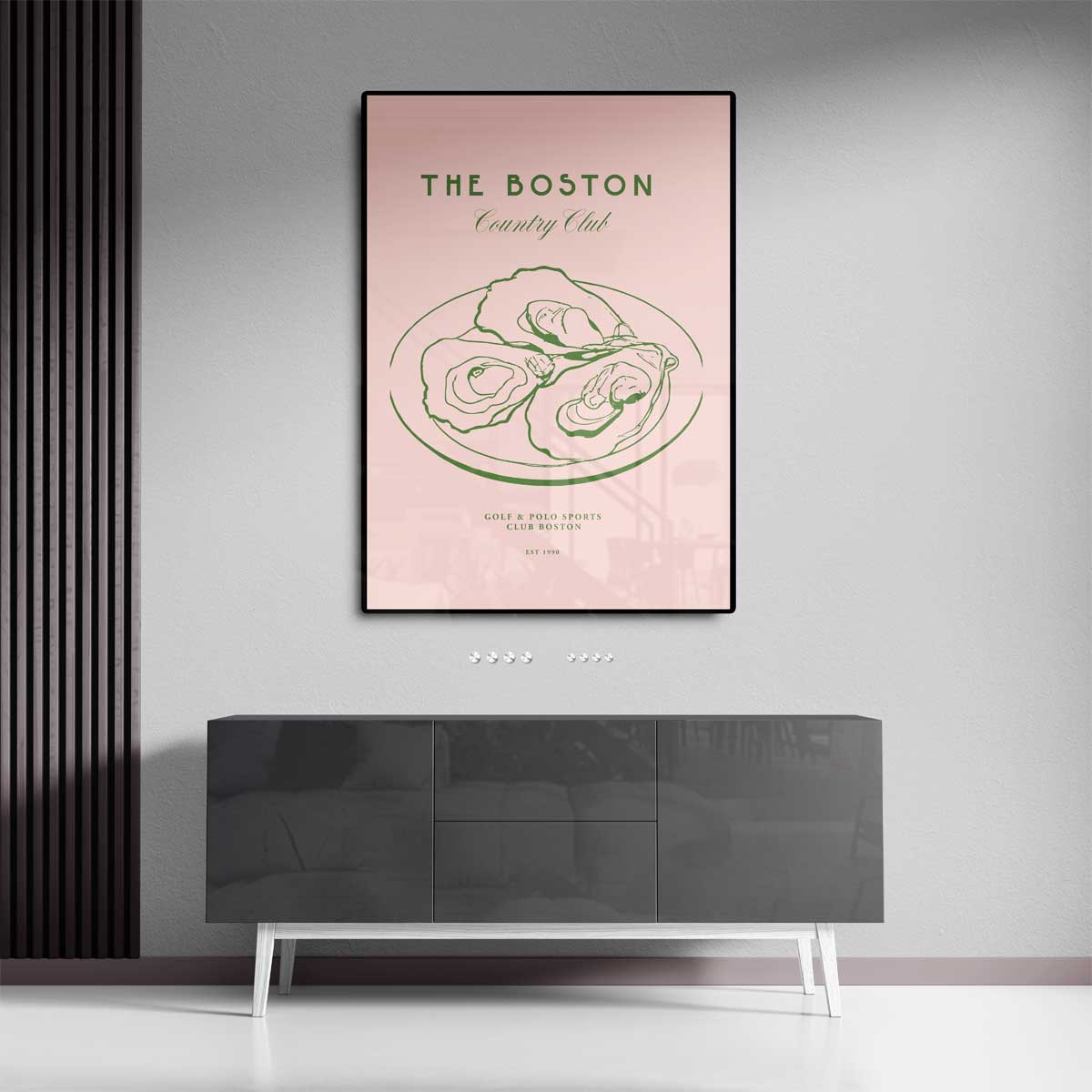 Boston Country Club Illustratie Kunstwerk-canvas-dibond-plexiglas-wanddecoratie-WallArtistic