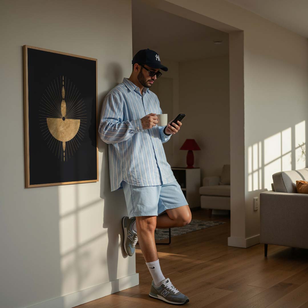 Elegante Gouden Zonsondergang Poster-WallArtistic