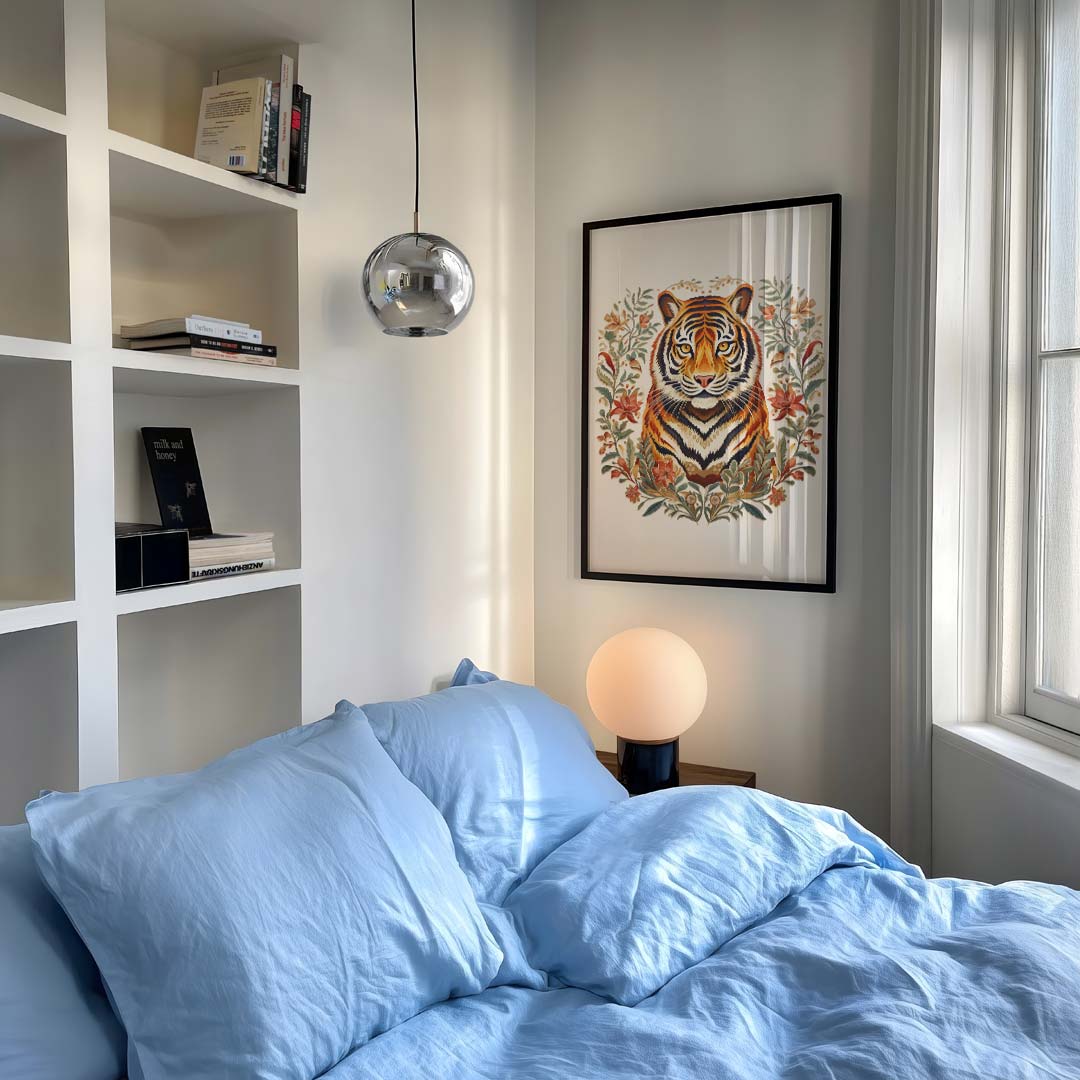 Elegante Tijger Bloem Poster-WallArtistic