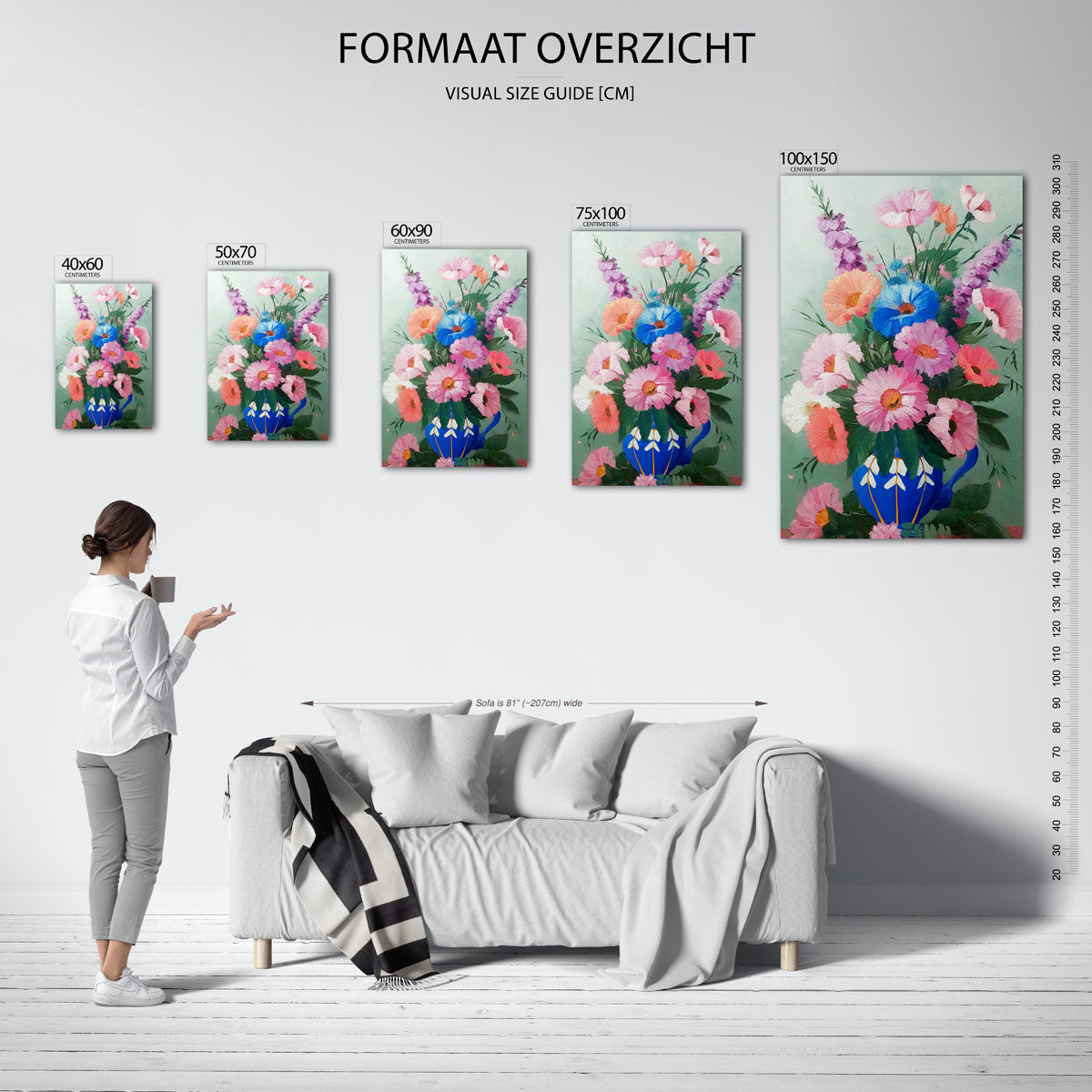 Bloemen in vaas Kunstwerk