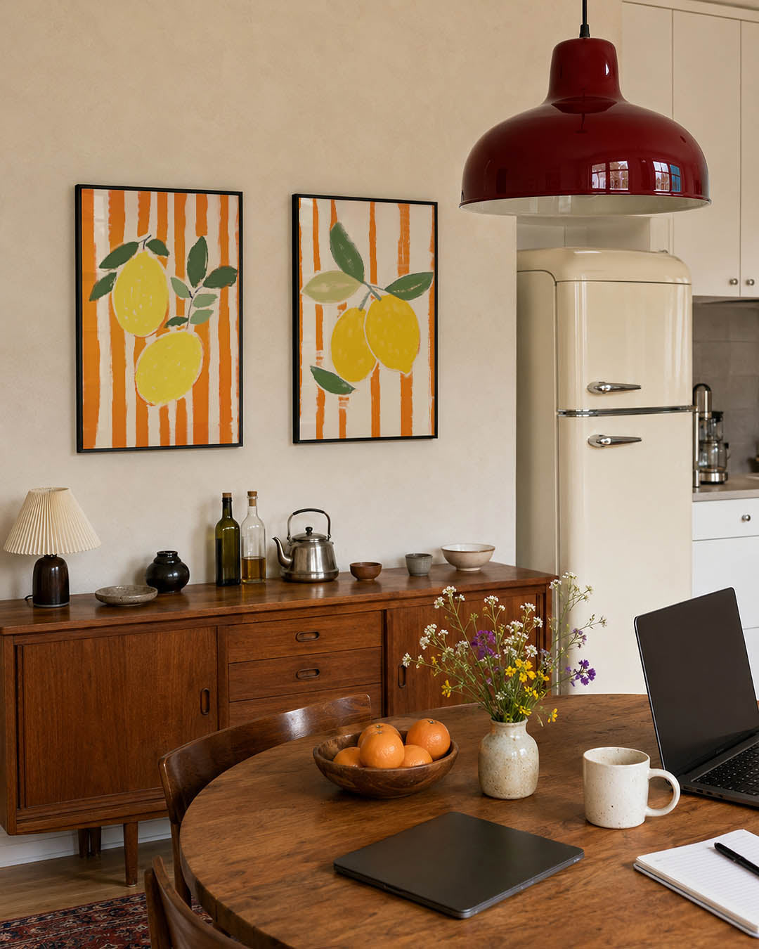 Citrus en strepen Posterset