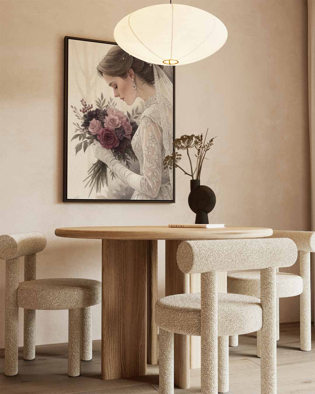 Romantisch Bruidsportret Kunstwerk-canvas-dibond-plexiglas-wanddecoratie-WallArtistic