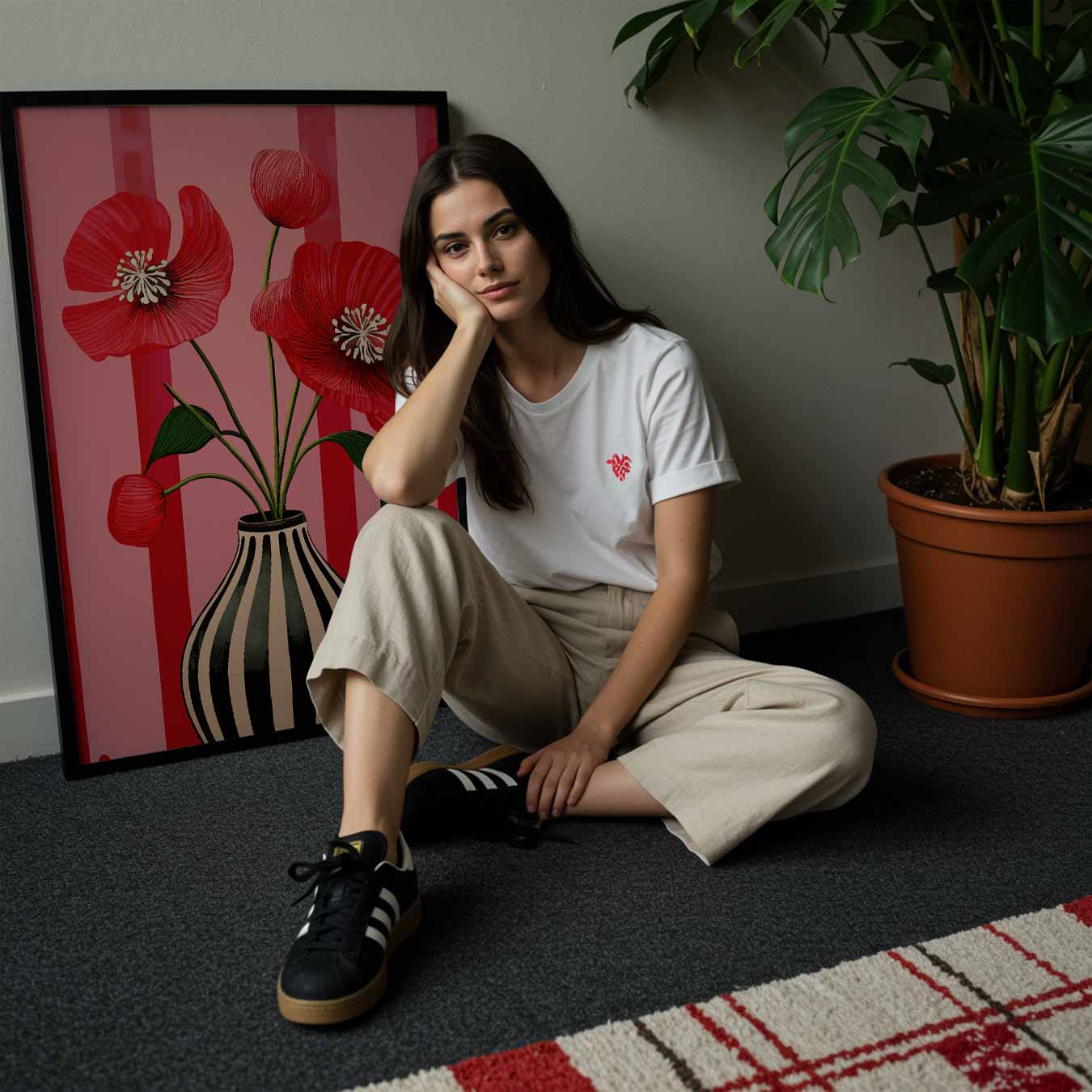 Rode Bloemenpracht Poster-WallArtistic