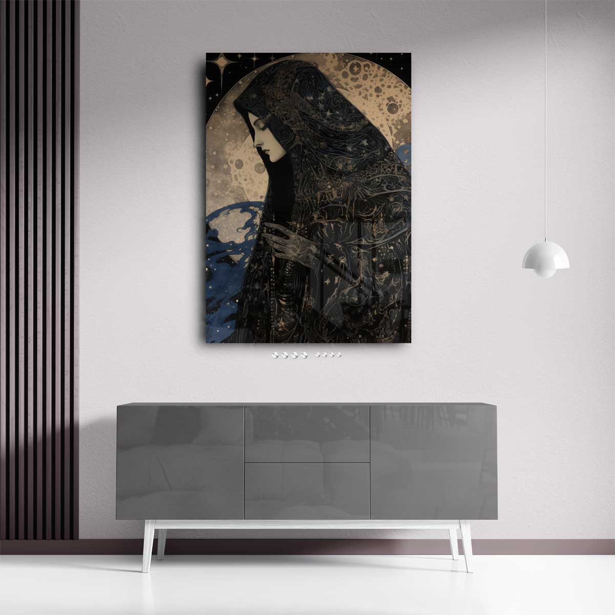 Mystieke Maanwacht Kunstwerk-canvas-dibond-plexiglas-wanddecoratie-WallArtistic