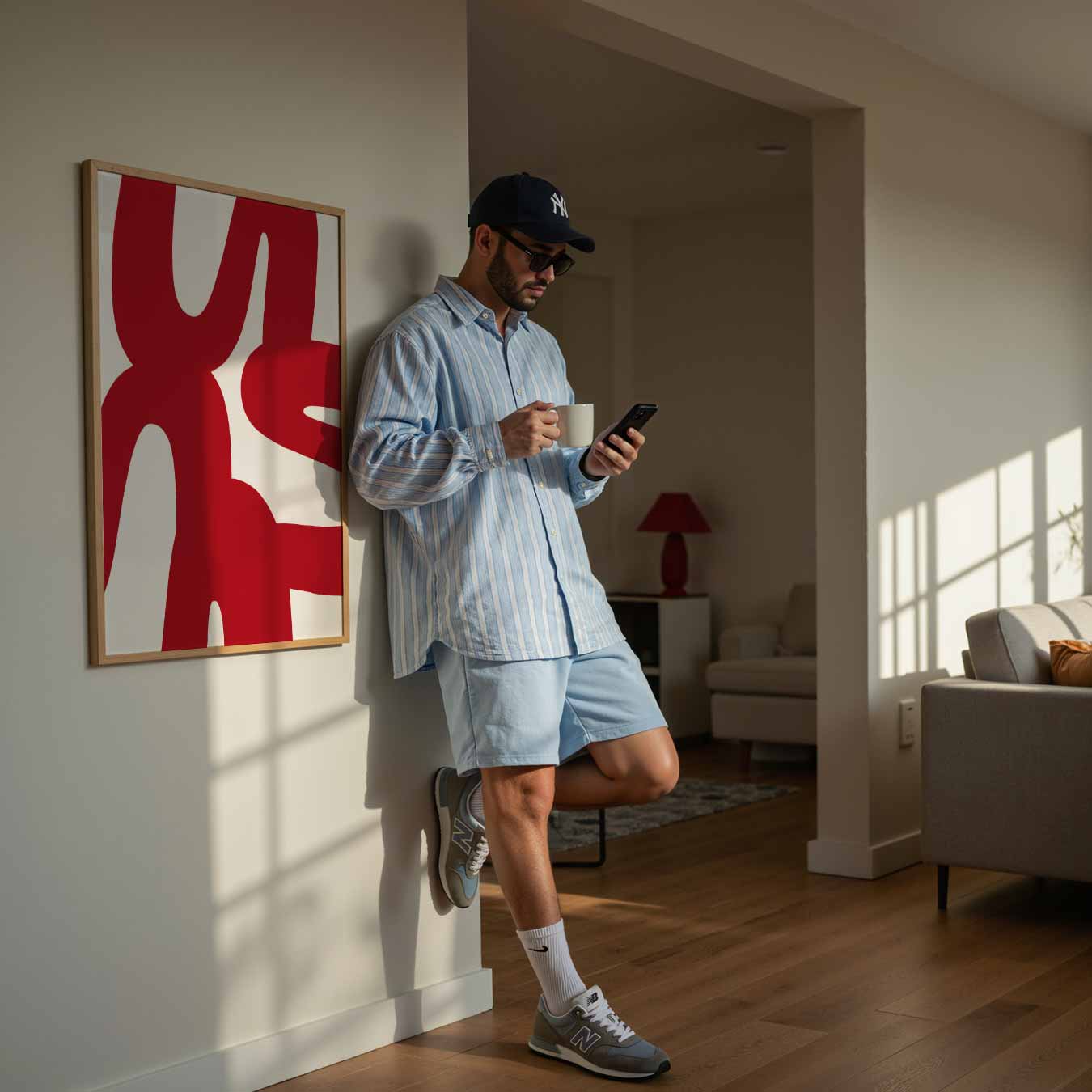 Abstracte Rode Vormen Poster-WallArtistic