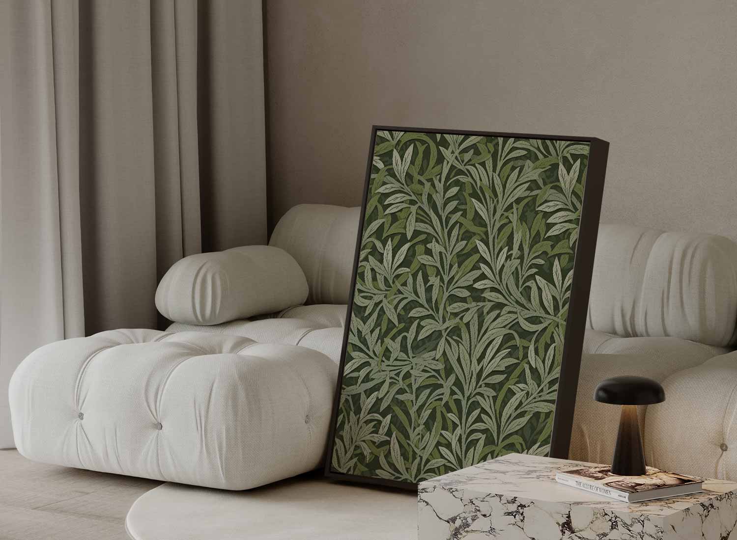 Groene Bladpatroon Wanddecoratie Kunstwerk-canvas-dibond-plexiglas-wanddecoratie-WallArtistic