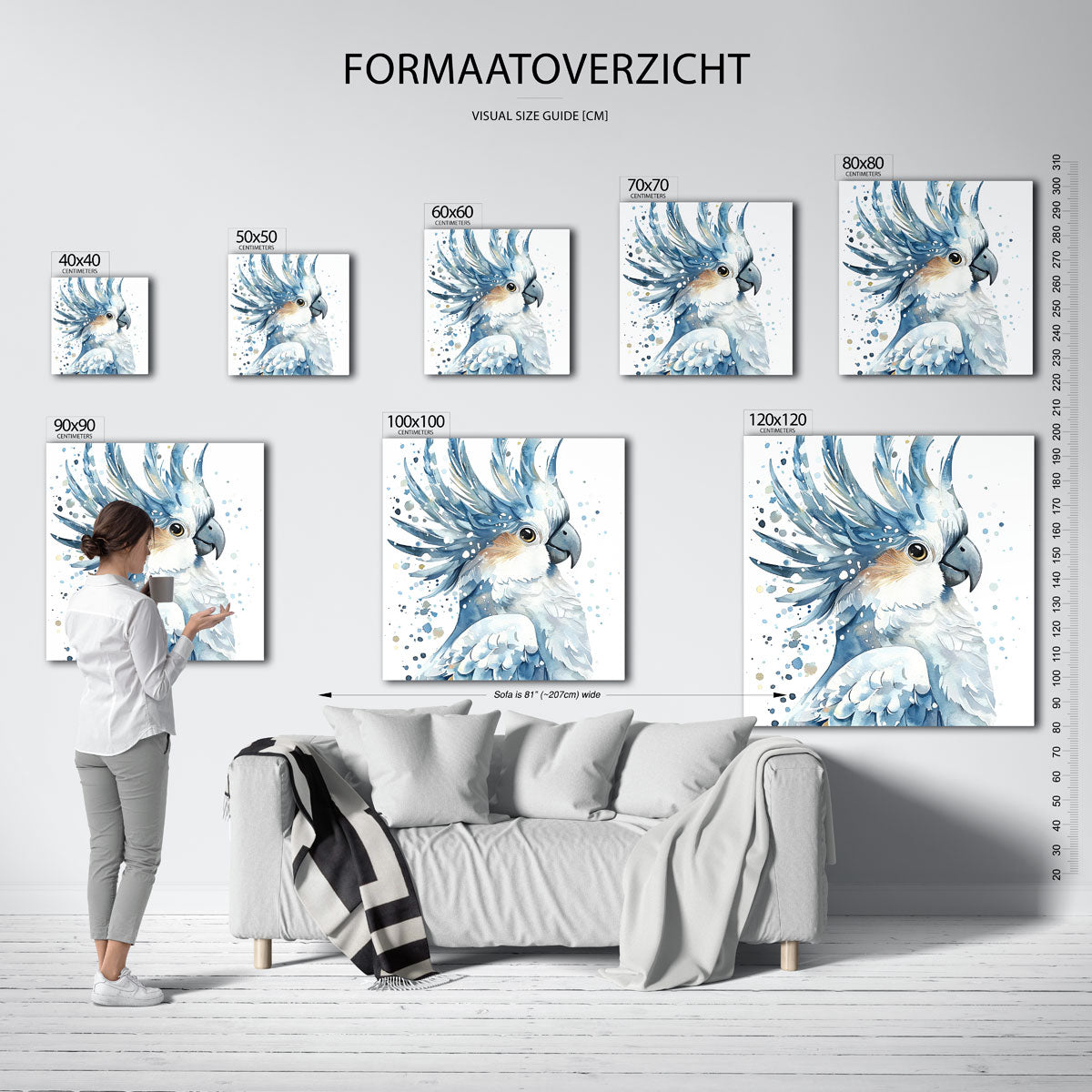 Papegaai in blauw Poster