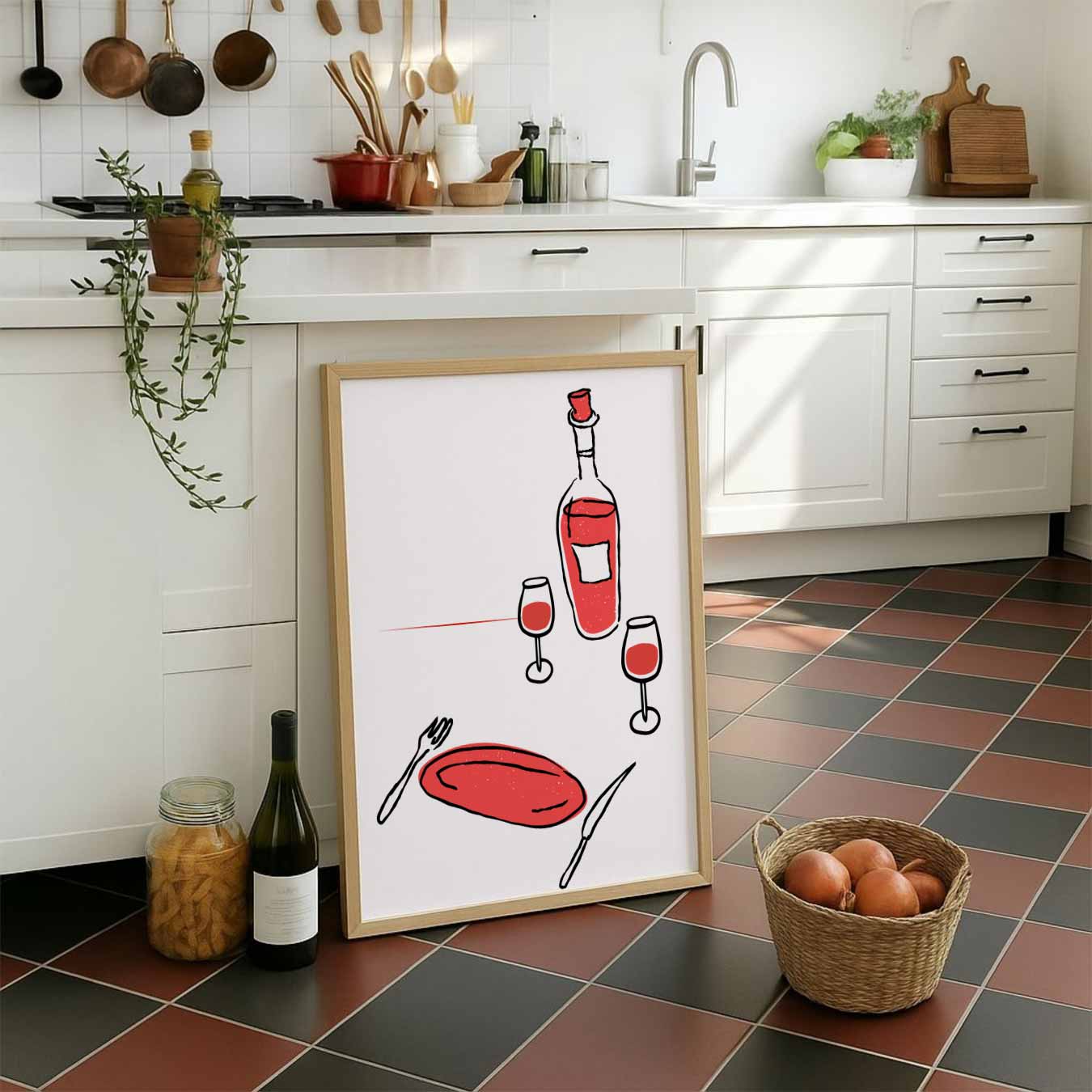 Stijlvolle Wijnavond Poster-WallArtistic
