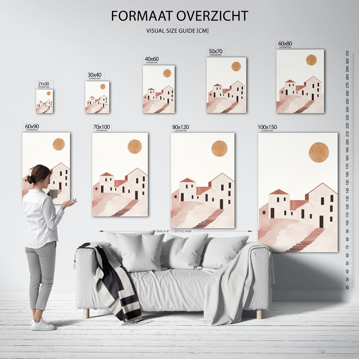 Minimalistische huizen Poster