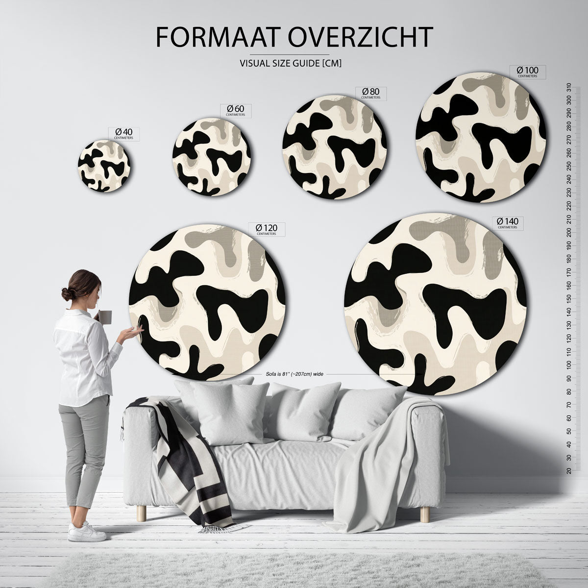 Organische vormen Muurcirkel