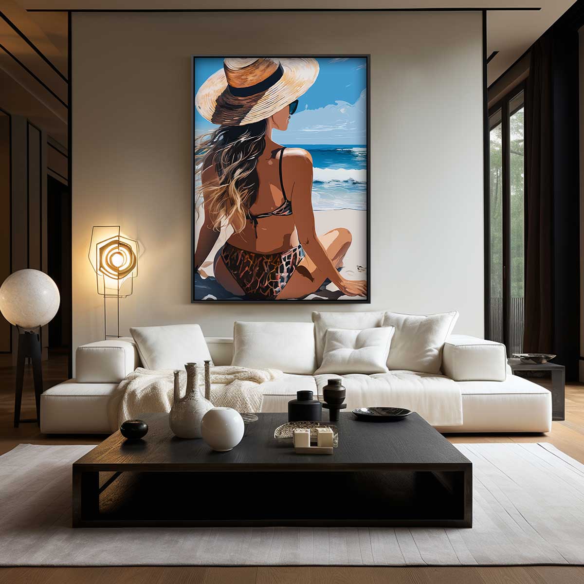 Stranddromen in de Zomerzon Kunstwerk-canvas-dibond-plexiglas-wanddecoratie-WallArtistic