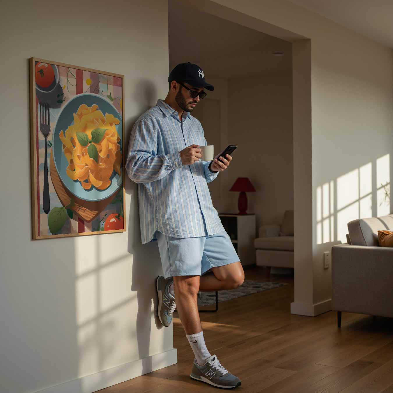 Vrolijke Italiaanse Pasta Poster-WallArtistic