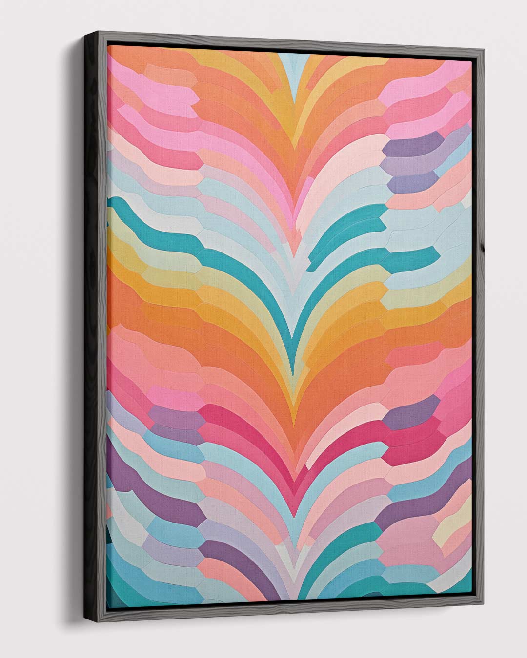 Kleurrijke Golven Kunstwerk-canvas-dibond-plexiglas-wanddecoratie-WallArtistic