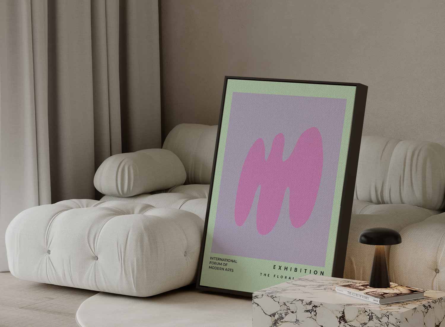 Abstracte Bloemvormen Kunstwerk-canvas-dibond-plexiglas-wanddecoratie-WallArtistic
