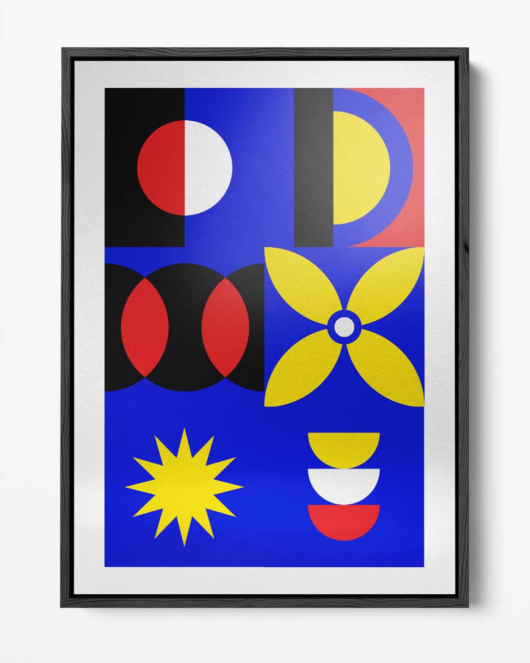 Kleurrijke Geometrische Compositie Kunstwerk-canvas-dibond-plexiglas-wanddecoratie-WallArtistic