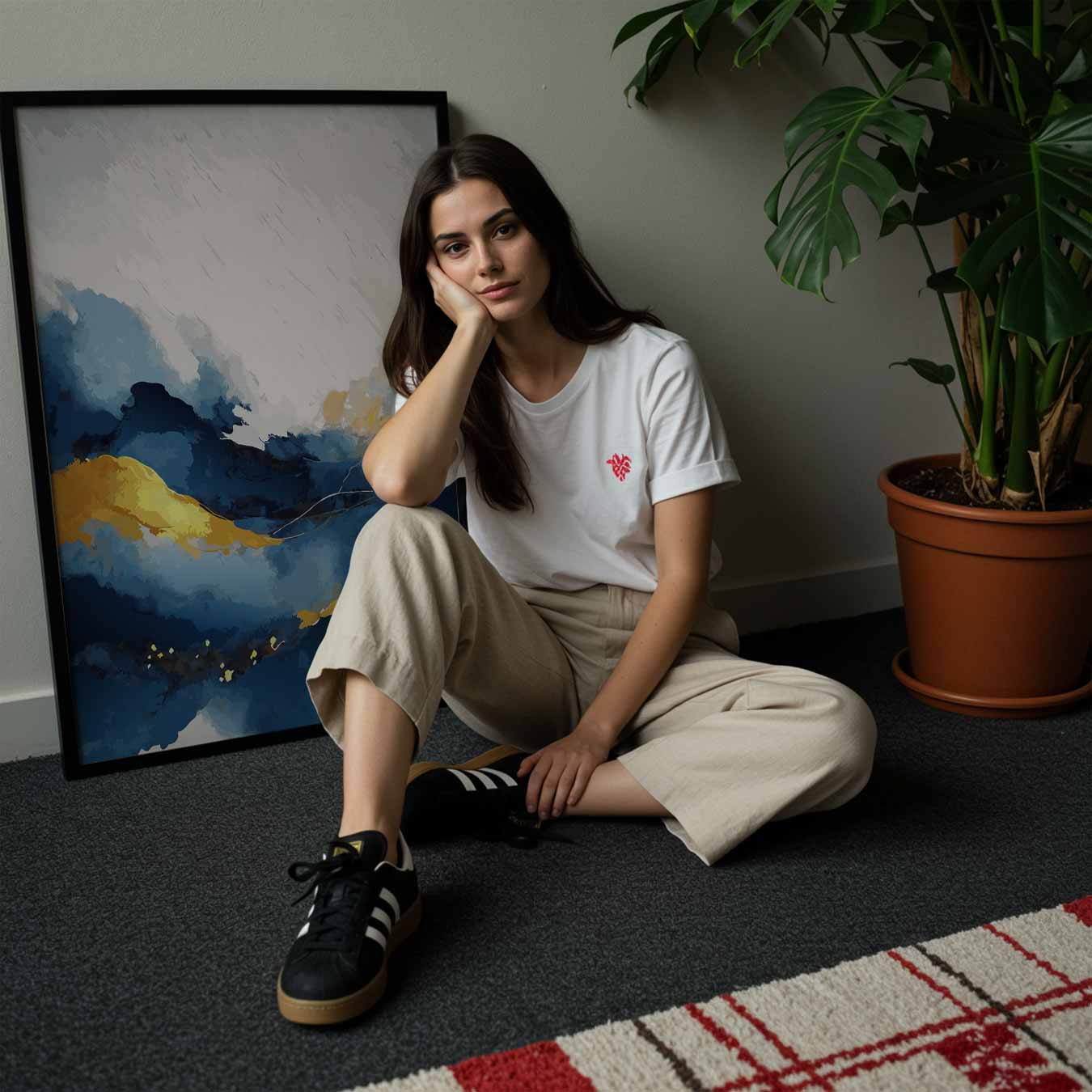 Abstracte Blauwe Droom Poster-WallArtistic