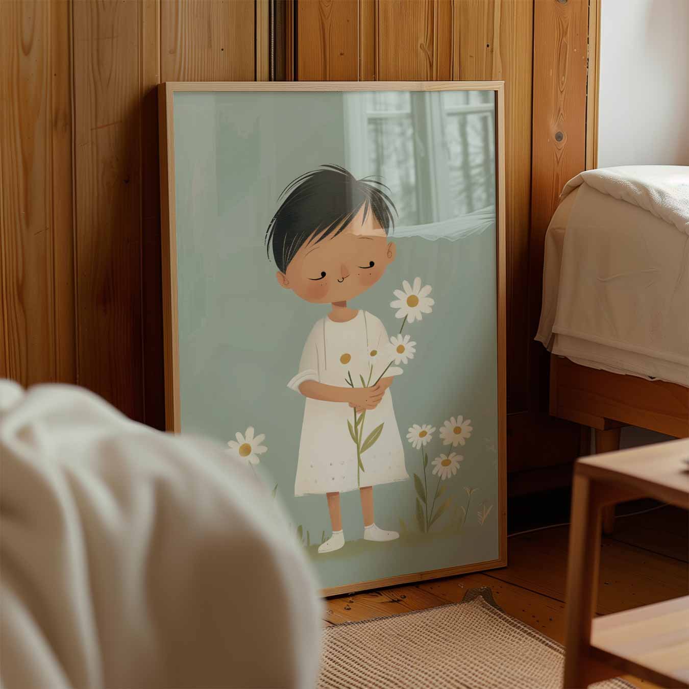 Dromerige Bloemenillustratie Kinderkamer Poster-WallArtistic