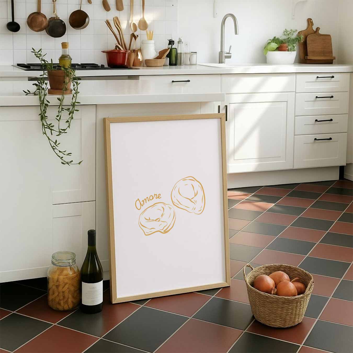 Amore Pasta Illustratie Poster