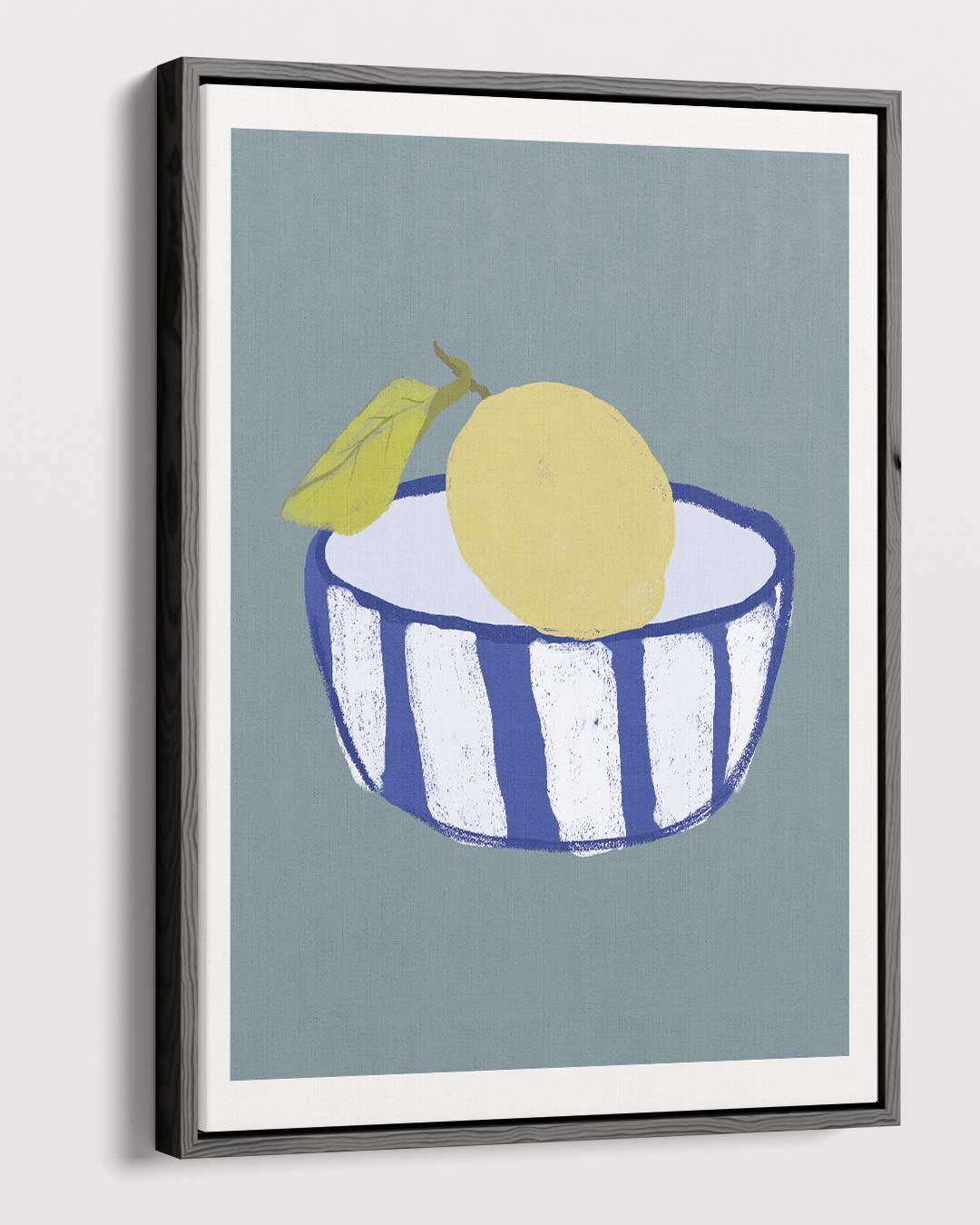 Citroen in Blauwe Kom Kunstwerk-canvas-dibond-plexiglas-wanddecoratie-WallArtistic