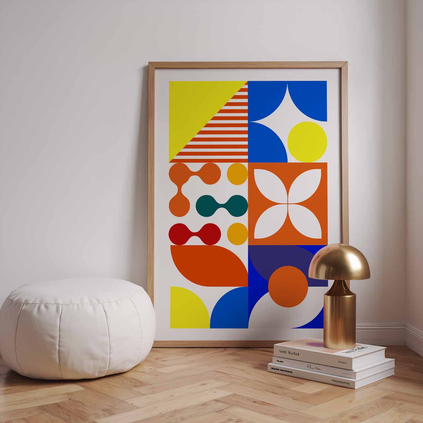 Vrolijke Geometrische Kunstposter-WallArtistic