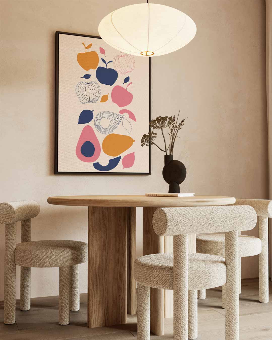 Kleurrijke Fruitvormen Kunstwerk-canvas-dibond-plexiglas-wanddecoratie-WallArtistic
