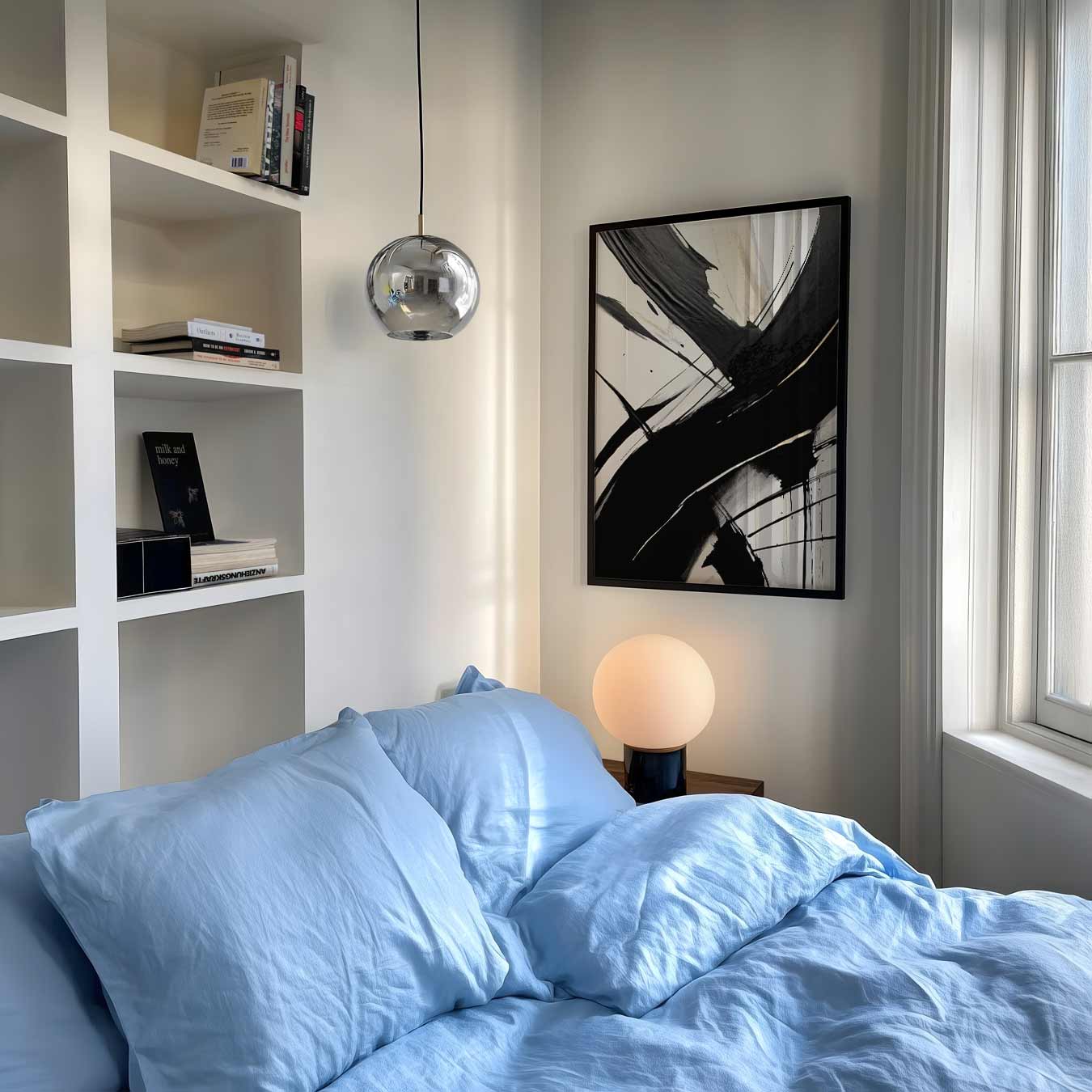 Zwarte en Witte Abstracte Kunstposter-WallArtistic