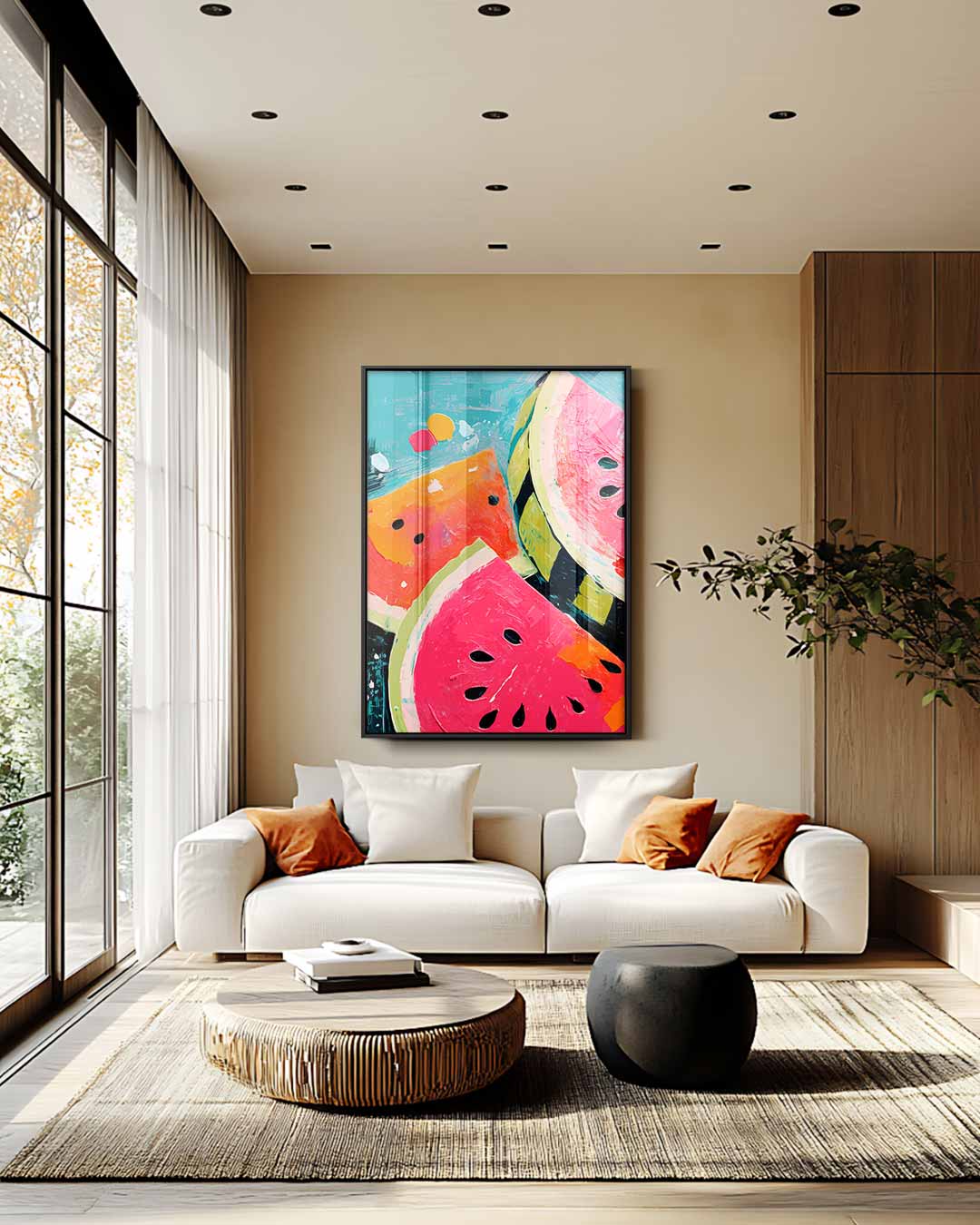 Verfrissende Watermeloen Droom Kunstwerk-canvas-dibond-plexiglas-wanddecoratie-WallArtistic