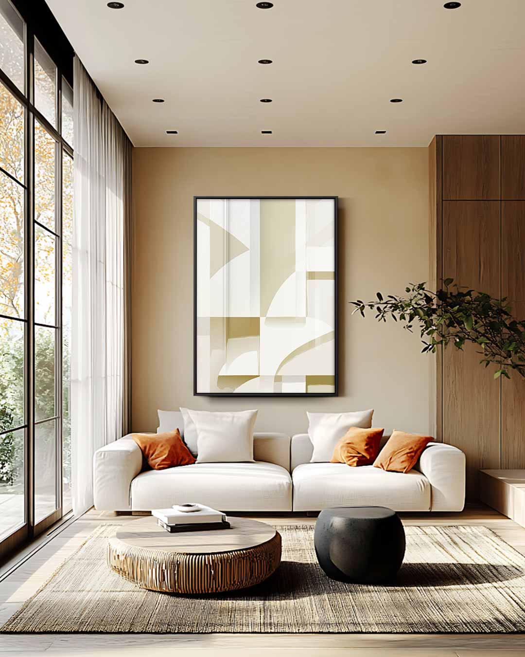 Abstracte Geometrische Compositie Kunstwerk-canvas-dibond-plexiglas-wanddecoratie-WallArtistic