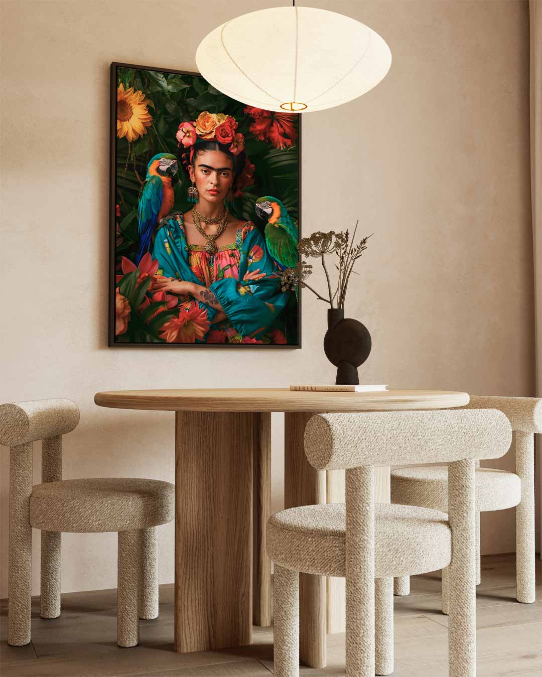 Tropische Vibes Portret Kunstwerk-canvas-dibond-plexiglas-wanddecoratie-WallArtistic