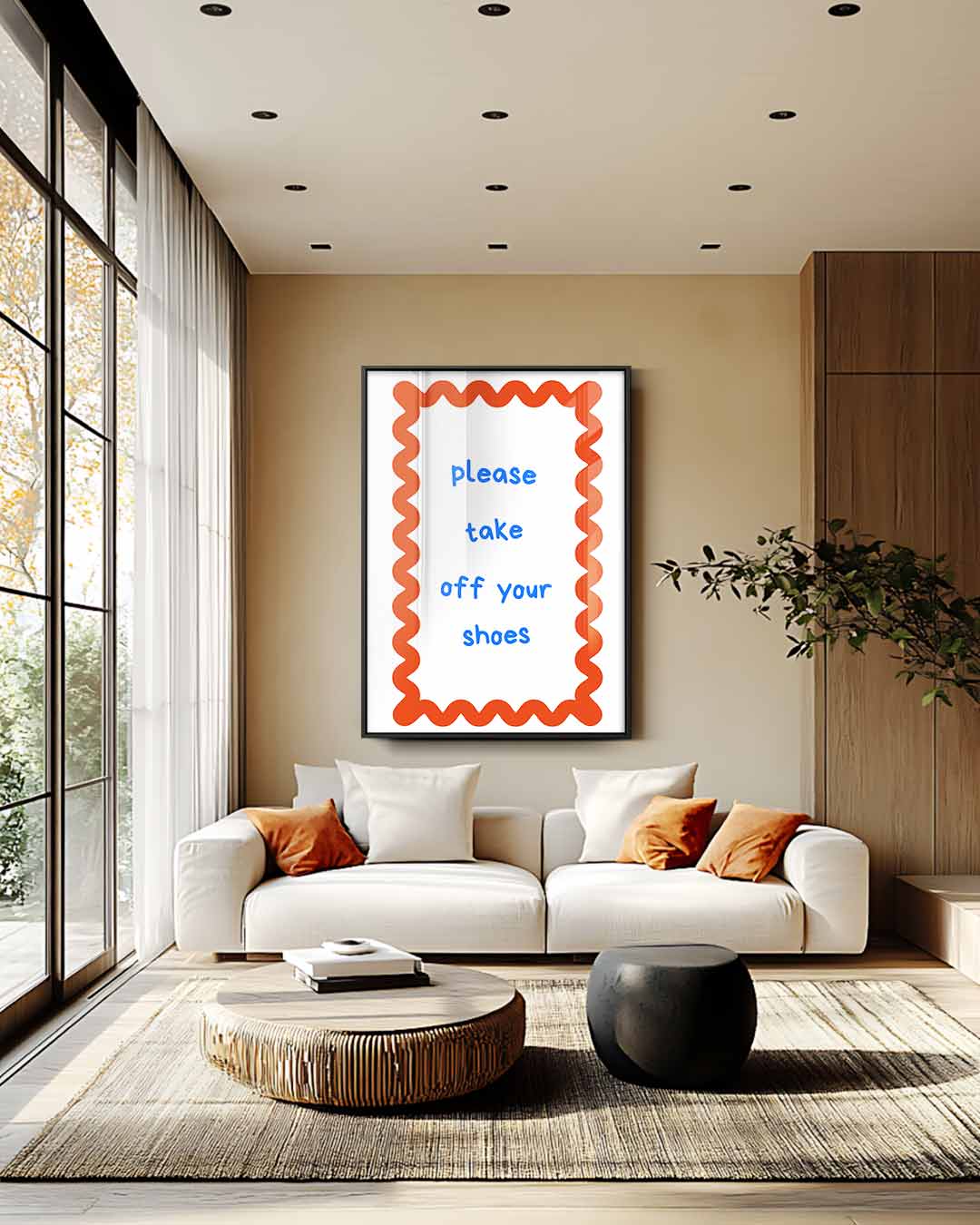 Welkomstbord met speelse boodschap Kunstwerk-canvas-dibond-plexiglas-wanddecoratie-WallArtistic