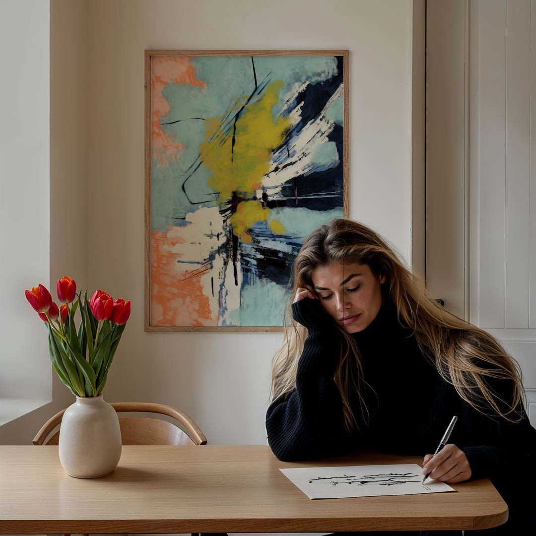 Kleurrijke Abstracte Expressie Poster-WallArtistic