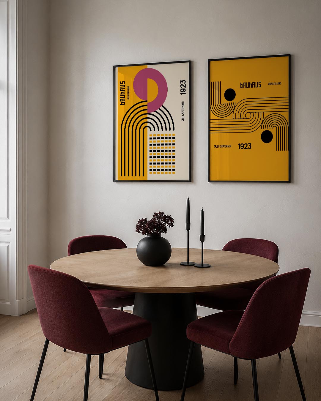Kleurrijke lijnenspel Posterset
