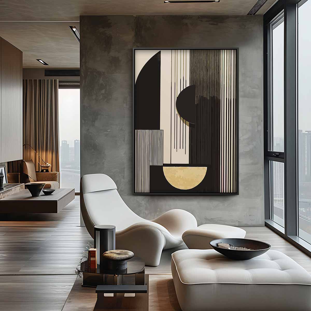 Modern Geometrisch Kunstwerk Kunstwerk-canvas-dibond-plexiglas-wanddecoratie-WallArtistic