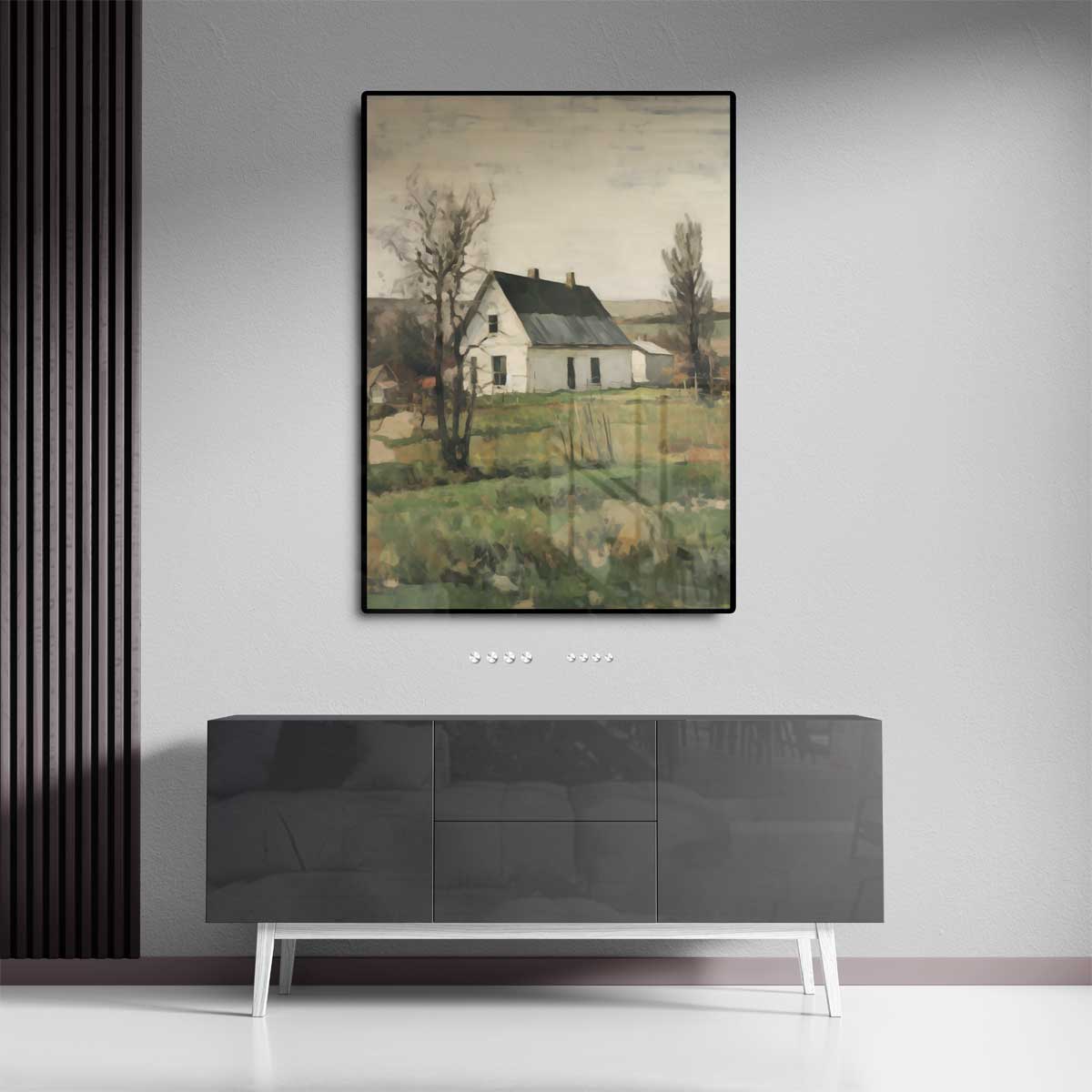 Rustiek Dorpstafereel Kunstwerk-canvas-dibond-plexiglas-wanddecoratie-WallArtistic